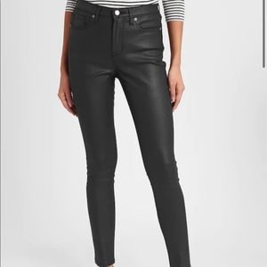 Banana republic High-Rise Coated Black Skinny Jean